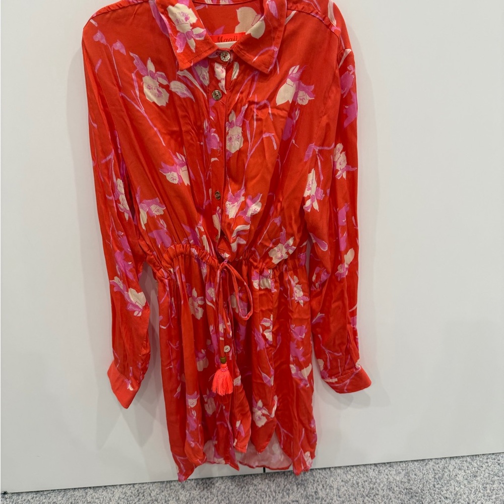 Maaji Red and Pink Long Sleeve Floral Dress